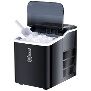 KINGSWERE Máquina de Gelo Automática Portátil até 11 kg de Gelo em 24h, 110V, Preta