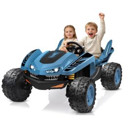 Carro Elétrico Infantil ANPABO Azul 24V 2 Lugares 4 Motores 200W Off-Road UTV Pneus EVA Suspensão Controle Bluetooth 5.1km/h