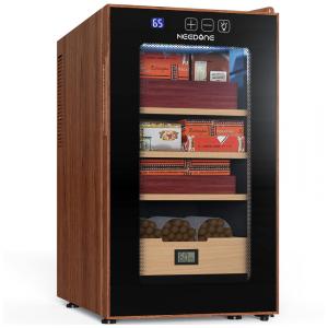 Umidor Elétrico NEEDONE 48L com Controle de Aquecimento e Resfriamento, Capacidade para 350 charutos, Prateleiras e Gaveta de Cedro