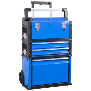 Caixa de Ferramentas Organizadora com Rodas e Compartimentos, BIG RED ATRJF C305ABDU, Azul