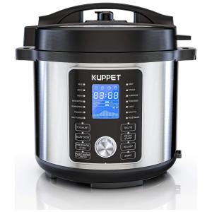 Panela de Pressão 17 em 1 Elétrica de 5.6L com Visor LCD, Aço Inoxidável, 1000W, 110v, KUPPET, Prateado