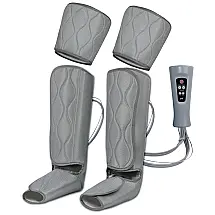 Massageador Elétrico de Compressão para Pernas e Pés 6 Modos e 3 Intensidades, Bivolt, JHT, Cinza