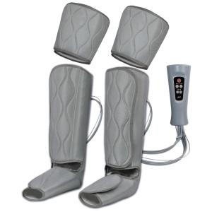 Massageador Elétrico de Compressão para Pernas e Pés 6 Modos e 3 Intensidades, Bivolt, JHT, Cinza