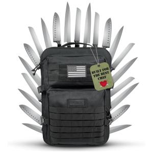 Chef Estojo, Bolsa Portátil para Facas com 30 Slots, Facas não Incluídas, Preto