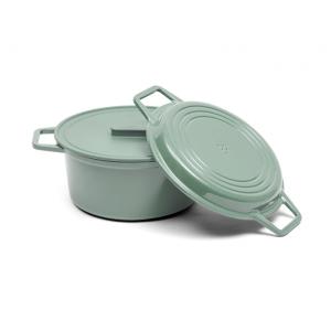 Misen Panela de Ferro Fundido 7 Litros Forno Holandês com Tampa que serve como Grelha, Verde