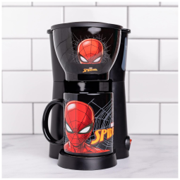 Máquina de Café com Tema Marvel Homem-Aranha, Incluí 1 Caneca de 350mL, 110V 800W, Uncanny Brands, Preta