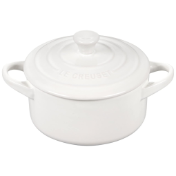 Mini Caçarola de Cerâmica 400 mL Esmaltada e Antiaderente, Branca, LE CREUSET PG1160T 1416, Branco
