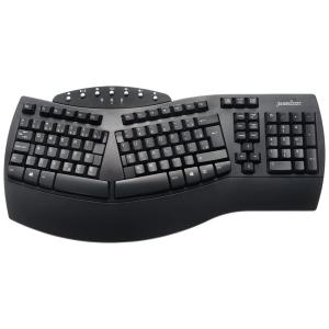 Teclado Ergonômico Dividido Sem Fio Recarregável Reduz a Tensão das Mãos, PERIXX, Preto