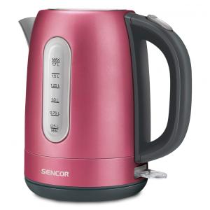 Chaleira Elétrica 1.7L com Proteção de Fervura e Aço Inoxidável, 110v, SENCOR SWK1774RD, Rosa