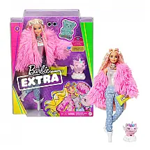 Boneca Extra com 15 Acessórios Fashion para Crianças de 3 anos ou Mais, BARBIE GRN28, Rosa