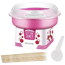 Máquina de Algodão Doce Elétrica em Aço Inoxidável com Colher de Açúcar e Varas de Bambu, 110v, TWSOUL, Rosa