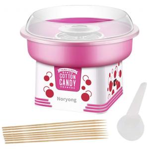 Máquina de Algodão Doce Elétrica em Aço Inoxidável com Colher de Açúcar e Varas de Bambu, 110v, TWSOUL, Rosa