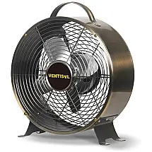 Ventilador de Mesa Portátil Retro com 2 Velocidades Silenciosas, Feito em Metal, 110V 23W, VENTISOL, Prata
