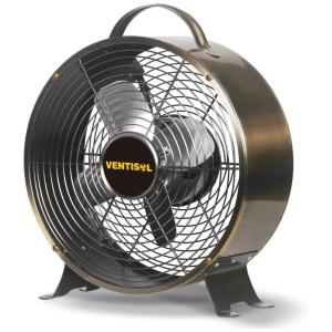 Ventilador de Mesa Portátil Retro com 2 Velocidades Silenciosas, Feito em Metal, 110V 23W, VENTISOL, Prata