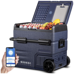 BODEGA Mini Geladeira Automotiva Portátil, 12V DC 110 220V AC, Capacidade 55 L, preto