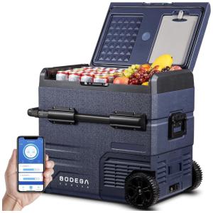 BODEGA Mini Geladeira Automotiva Portátil, 12V DC 110 220V AC, Capacidade 55 L, preto