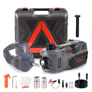 Kit Completo de Troca de Pneus EFFIROSO Portátil de 5 Toneladas 12V Macaco Elétrico Hidráulico com Chave de Impacto Bomba Infladora para