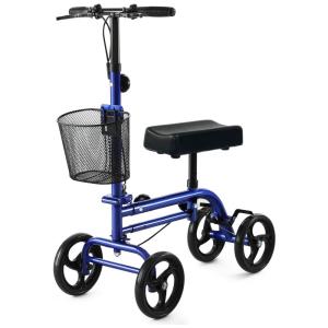 Scooter de joelho, andador de joelho direcionável, scooter de joelho econômico para lesões nos pés, melhor alternativa de muletas azul 1