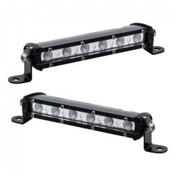 Barra de Luz LED Off Road com 1530 Lúmens a Prova dÁgua IP68 12V 24V 18W, 2Un, ST, Preto