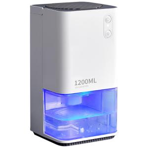 Desumidificador Pequeno 1,2L com Luzes LED, Desligamento Automático e Área 30m2, Upenjok KWCS01, Branco