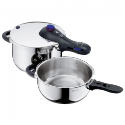 Panela de Pressão 4,5 Litros em Aço Inoxidável Compatível com Indução, WMF, Prata