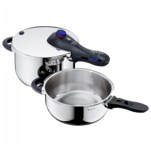 Panela de Pressão 4,5 Litros em Aço Inoxidável Compatível com Indução, WMF, Prata