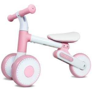 Bicicleta sem Pedal com Altura Ajustável e Guiador para Crianças de 1 a 3 Anos, MESTUEL, Branca