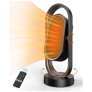 Aquecedor Elétrico de Cerâmica e Infravermelho 2 em 1 com Controle Remoto, 1500W, 110v, LUWIOR LWSH002, Preto