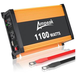 Ampeak Inversor Veicular 1000W 12V DC para 110V AC 2 Tomadas AC, USB