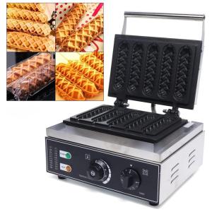 Máquina de Hot Dog Profissional Antiaderente até 5un Por Vez em Aço Inoxidável, 110V 1500W, GDAE10, Prata
