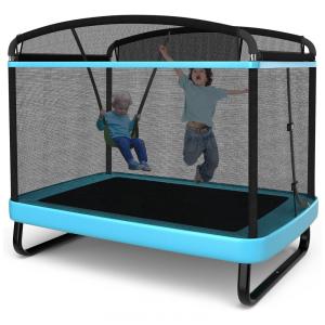 Giantex GT10004BL TW Cama Elastica Infantil com Diâmetro , Rede de Proteção e Balanço para até 100 kg, Azul