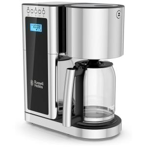Cafeteira Elétrica Glass Series 8, preto, RUSSELL HOBBS CM8100BKR, Prateado