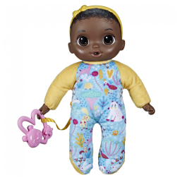 Boneca Macia e Fofa 27 cm com Acessório de Mordedor para Crianças Acima de 3 Anos, Baby Alive, Cabelo Preto