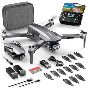 Drone com Câmera 4K para Adultos Iniciantes, Voo de 52 Minutos, Alcance de 3 km, Quadricóptero RC FPV 249g e Retorno Inteligente, HHD, Cinza