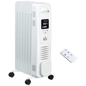 Aquecedor Elétrico a Óleo com Termostato Ajustável e 3 Níveis, 1500W, 110v, HOMCOM, Branco