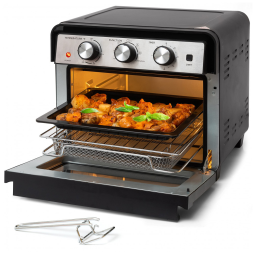 Forno Air Fryer Moss & Stone 6 em 1, 23L, 1700W, Convecção, Timer, Temperatura 232°C, Inox Acessórios, 110V, Preto