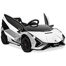 Carro, Carrinho Elétrico Infantil a Bateria 12V 1 Assento com 2 Velocidades Luz LED e Suspensão de Mola, Branca, KIDZONE, Branco
