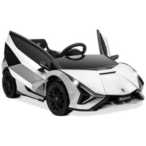 Carro, Carrinho Elétrico Infantil a Bateria 12V 1 Assento com 2 Velocidades Luz LED e Suspensão de Mola, Branca, KIDZONE, Branco