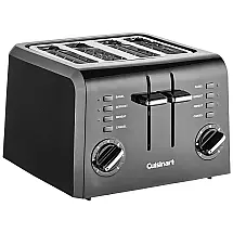 Torradeira, com 4 fatias, 900W, preta, 110v, CUISINART CPT 142BK, Preto