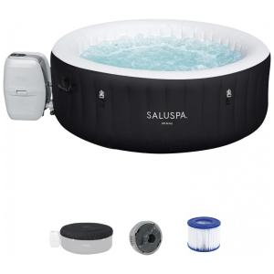 Spa Inflável Hidromassagem ara 2 a 4 Pessoas com 140 Jatos Calmantes, Bomba e Tampa, Bestway Miami, Preta