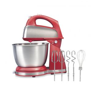 Batedeira Hamilton Beach 4 Litros, 6 Velocidades, 290W, Vermelha - Stand Mixer e Batedor de Mão com QuickBurst e Descanso da Tigela