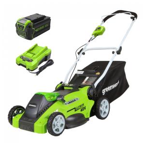 Cortador de Grama sem Fio Greenworks 40V , Leve e Ágil com Bateria de 4.0Ah e 45 Minutos de Autonomia