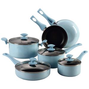 Conjunto de Panelas e Frigideiras Antiaderentes de Esmalte, 10 Peças, COOKSMARK 1151001, Azul