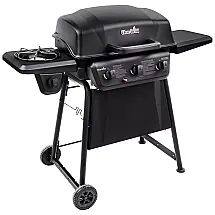 Char Broil 463773817 P2 Churrasqueira a Gás 8.000 BTU com 3 Queimadores e 1 Queimador Lateral em Aço Inoxidável, Preto