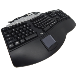 Teclado Ergonômico Sem Fio Recarregável Reduz a Tensão das Mãos com TouchPad Embutido, ADESSO PCK 308UB, Preto