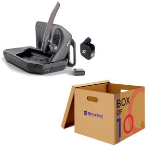 Plantronics Voyager Fone de ouvido sem Fio Headset Bluetooth para Chamadas com Microfone, GLOBAL TECK WORLDWIDE 5200 UC, Preto