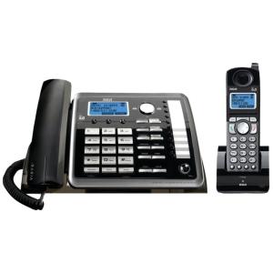 Telefone sem Fio, com expansão de 2 linhas, 2 unidades, preto, RCA 25255RE2, Preto