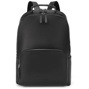 Mochila de Couro Universitária Feminina, BOSTANTEN, Preto