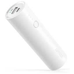 Powerbank Carregador Portátil 5000mAh Carregamento Ultrafino Eficiente, ANKER A1109G21, Branco