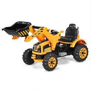 Costzon Carro Escavadeira Elétrica 12V Recarregável para Crianças 1 Assento até 29 kg, Idade Recomendada 3